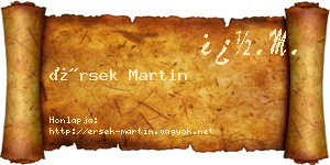 Érsek Martin névjegykártya